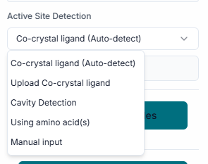 Binding Site Configuration section