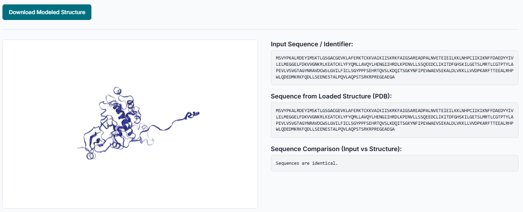 Download Modelled Structure button