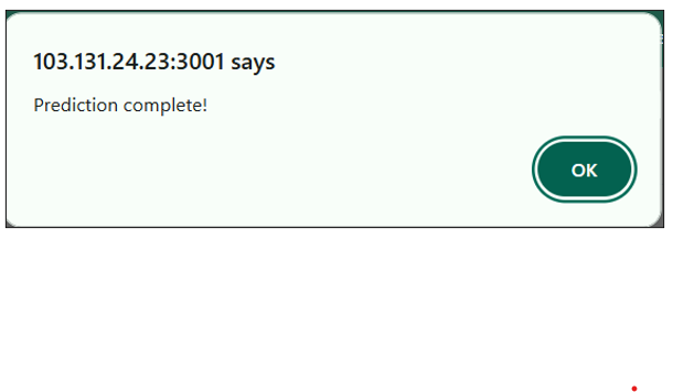 Job completion pop-up